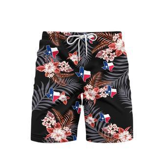 Texas Tropical Floral Beach Shorts For Men | Newhawaiianshirts DE