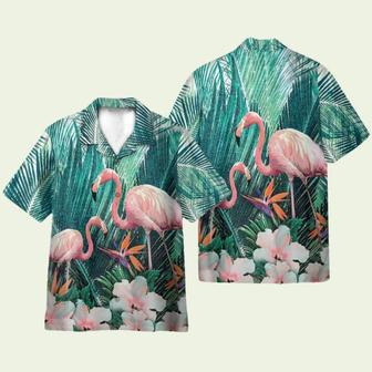 The Beauty Of Flamingo On Floral Hawaiian Shirt | Newhawaiianshirts DE