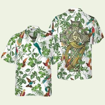 The Celtic Cross Harp Irish Shamrock Awesome Hawaiian Shirt | Newhawaiianshirts AU