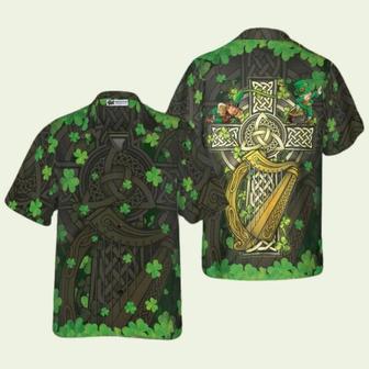 The Celtic Cross Harp Leprechaun Proud Irish Pride Hawaiian Shirt | Newhawaiianshirts CA