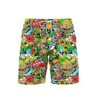 Tiki Aloha Tropical Beach Shorts For Men | Newhawaiianshirts UK