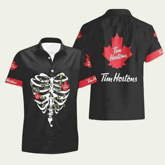 Tim Hortons Chest Bone Halloween Hawaiian Shirt | Newhawaiianshirts AU