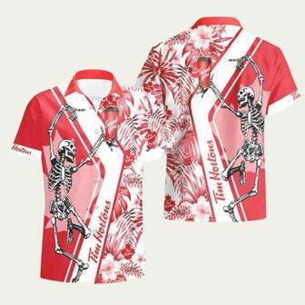 Tim Hortons Skeleton Dancing Happy Hawaiian Shirt | Newhawaiianshirts UK