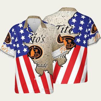 Titos Handmade Vodka American Flag Hawaiian Shirt | Newhawaiianshirts UK