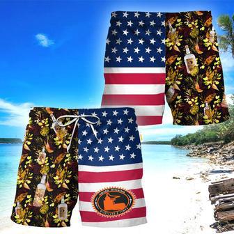 Tito's Tropical American Flag Swim Trunks | Newhawaiianshirts