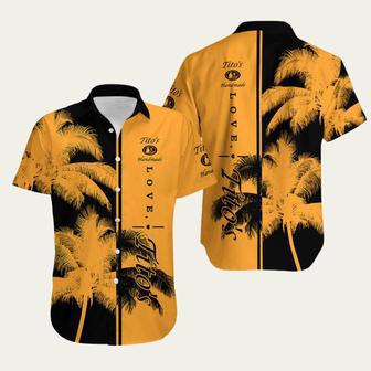 Titos Vodka Black And Yellow Pattern Hawaiian Shirt | Newhawaiianshirts DE