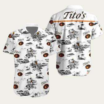 Titos Vodka White Tropical Pattern Hawaiian Shirt | Newhawaiianshirts CA