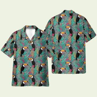 Toco Toucan Tropical Leaves Pattern Hawaiian Shirt | Newhawaiianshirts DE