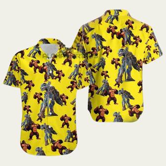 Transformers Optimus Prime Megatron Gorila Rey Kong Yellow Tropical Hawaiian Shirt | Newhawaiianshirts