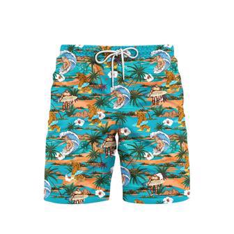 Tropical Beach Bigfoot Blue Beach Shorts For Men | Newhawaiianshirts