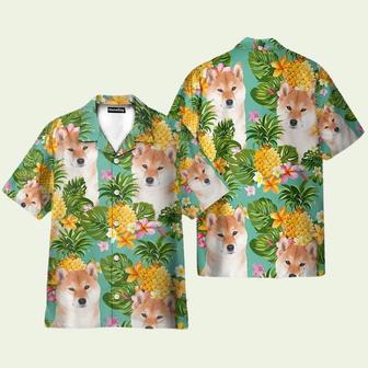 Tropical Pineapple Shiba Funny Hawaiian Shirt | Newhawaiianshirts UK