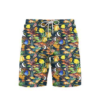 Tropical Sea Fish Pattern Beach Shorts For Men | Newhawaiianshirts DE