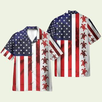 Turtle Flag July Idependence Day Hawaiian Shirt | Newhawaiianshirts CA