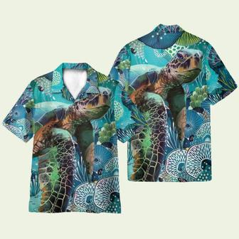 Turtle In Ocean Pattern Hawaiian Shirt | Newhawaiianshirts AU