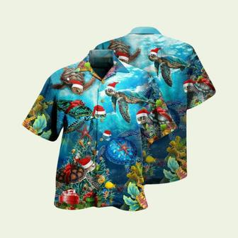 Turtle Love Christmas And Ocean Hawaiian Shirt | Newhawaiianshirts CA