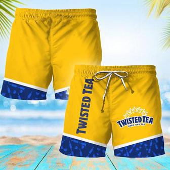 Twisted Tea Bottle Pattern Swim Trunks | Newhawaiianshirts CA