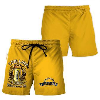 Twisted Tea Yellow Basic Swim Trunks | Newhawaiianshirts AU