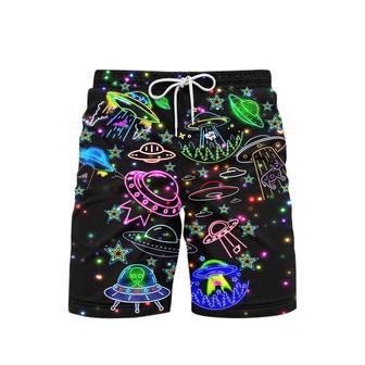 UFO I Hope Aliens Believe In Me Black Beach Shorts For Men | Newhawaiianshirts AU