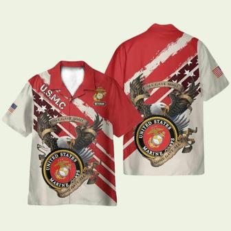 United States Marines Corps Veteran Hawaiian Shirt | Newhawaiianshirts CA