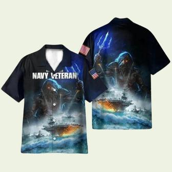 United States Navy Veteran Poseidon God Hawaiian Shirt | Newhawaiianshirts AU