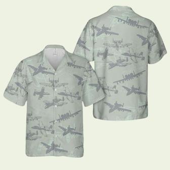 Us Air Force Fairchild Republic Warthog Thunderbolt Ii Silhouette Hawaiian Shirt | Newhawaiianshirts AU