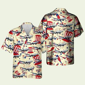 Us Airlines Boeing Dreamliner Of July Hawaiian Shirt | Newhawaiianshirts CA