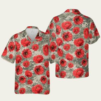 Us Army Poppy Flower Hawaiian Shirt | Newhawaiianshirts CA