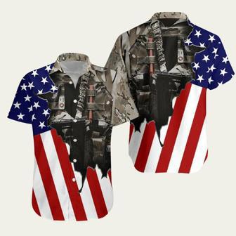 Us Army Uniform American Flag Patriotic Hawaiian Shirt | Newhawaiianshirts AU