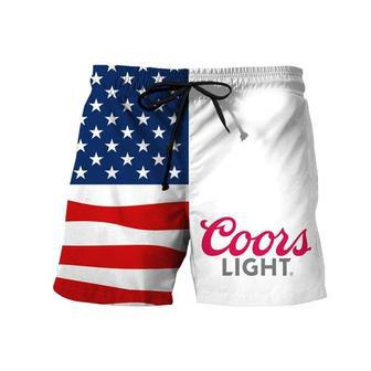 USA Flag Fourth Of July Coors Light Swim Trunks | Newhawaiianshirts AU