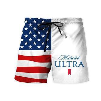 USA Flag Fourth Of July Michelob ULTRA Swim Trunks | Newhawaiianshirts DE