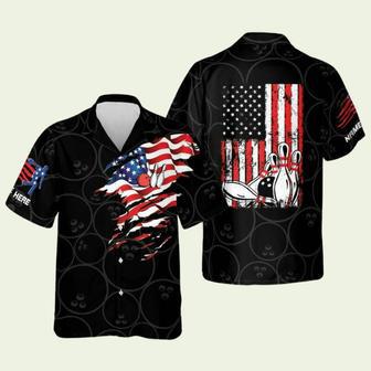 Usa Flag Patriotic Button Down Bowling Hawaiian Shirt | Newhawaiianshirts AU