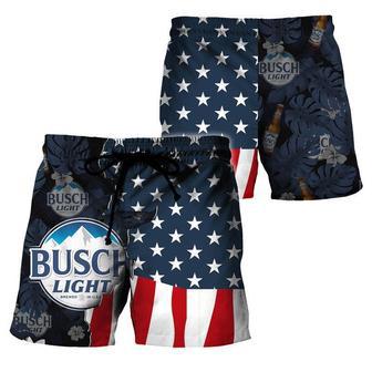 USA Tropical Flag Busch Light Swim Trunks | Newhawaiianshirts UK