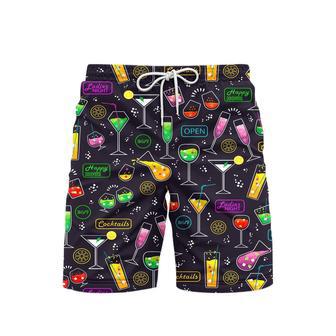 Vibrant Neon Cocktails Party Beach Shorts For Men | Newhawaiianshirts UK