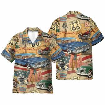 Vintage Cars Route 66 Hawaiian Shirt | Newhawaiianshirts UK