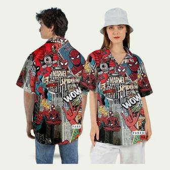 Vintage Spiderman Button Up Shirt Avengers Hawaiian Shirt | Newhawaiianshirts AU