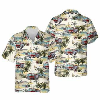 Vintage Tropical Fire Truck Hawaiian Shirt | Newhawaiianshirts DE