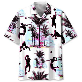 Volleyball Palm Trees Hawaiian Shirt Summer Gifts | Newhawaiianshirts DE