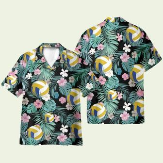 Volleyball Tropical Leaves Pattern Hawaiian Shirt | Newhawaiianshirts DE