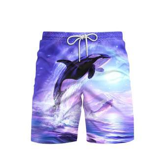 Whale Jumps To The Surface Of The Sea Beach Shorts For Men | Newhawaiianshirts AU