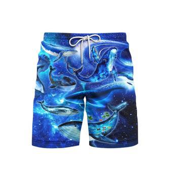 Whales Dancing In The Melody Of The Blue Sea Neon Beach Shorts For Men | Newhawaiianshirts DE