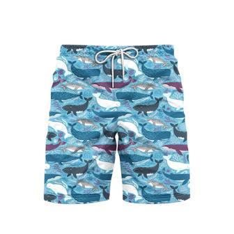 Whales With Marine Mammals Under Sea Beach Shorts For Men | Newhawaiianshirts DE