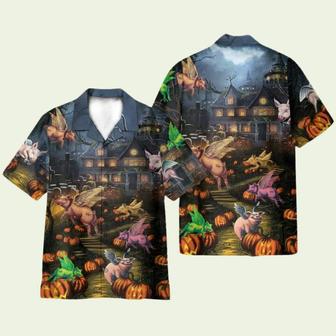 When Pigs Fly Halloween Hawaiian Shirt | Newhawaiianshirts DE