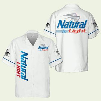 White Natural Light Beer Hawaiian Shirt | Newhawaiianshirts DE