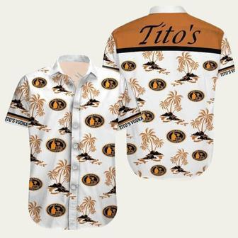 White Titos Vodka Island Pattern Hawaiian Shirt | Newhawaiianshirts CA