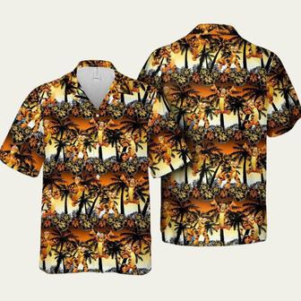 Winnie The Pooh Tigger Palm Tree Flower Sunset Summer Hawaiian Shirt | Newhawaiianshirts DE