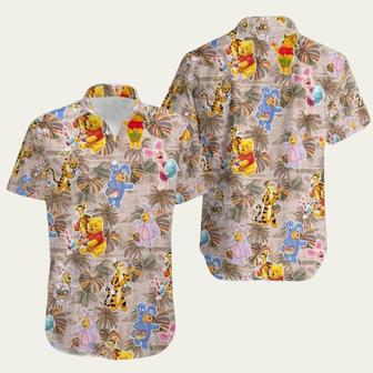 Winnie The Pooh Tigger Piglet Brown Leaves Disney Hawaiian Shirt | Newhawaiianshirts