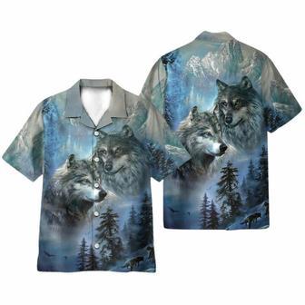 Wolf Couple Animal Lover Hawaiian Shirt | Newhawaiianshirts DE