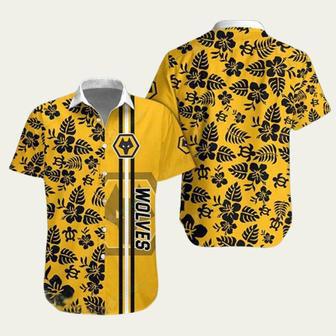 Wolverhampton Wanderers Fc Black Flower Hawaiian Shirt | Newhawaiianshirts AU