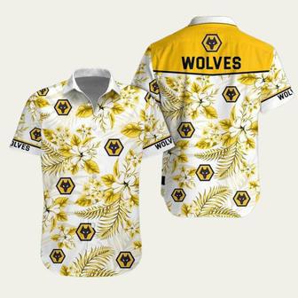 Wolverhampton Wanderers Fc Yellow And White Hawaiian Shirt | Newhawaiianshirts AU