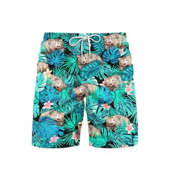 Wombat Tropical Leaves Beach Shorts For Men | Newhawaiianshirts